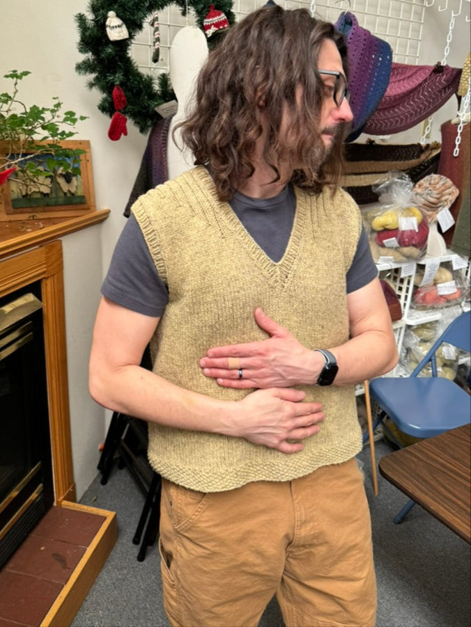 Garden Vest in Goldenrod Pattern by Anne Bosch