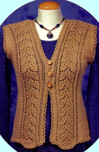 Beech Leaf Vest Pattern by Fiddlesticks