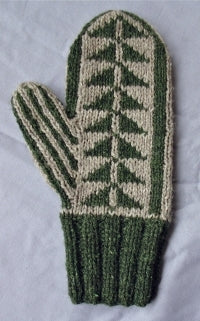 Pine Tree Double Knit Mitten Pattern and Kit by Anne Bosch
