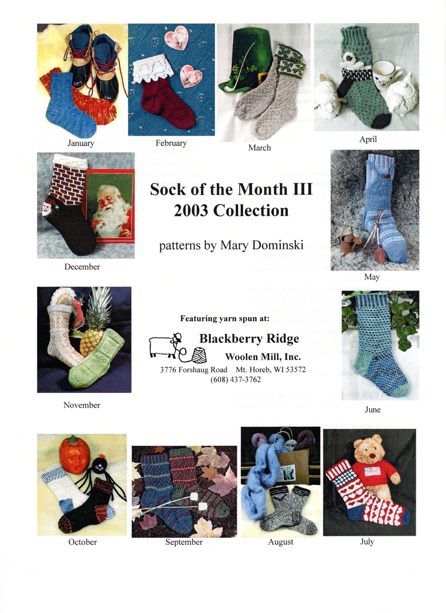 Sock of the Month Pattern Collection 2003 by Mary Dominski
