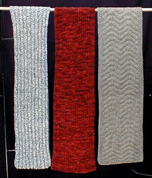 A Trio of Two Sided Textured Scarves Pattern by Anne Bosch