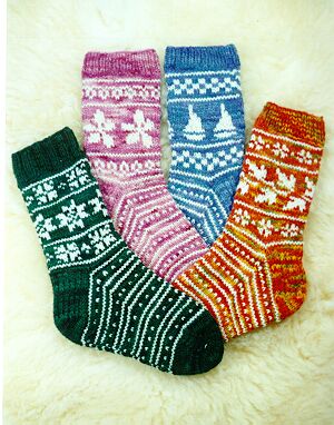 The Four Seasons of Door County Socks Pattern and Kits by Mary Dominski