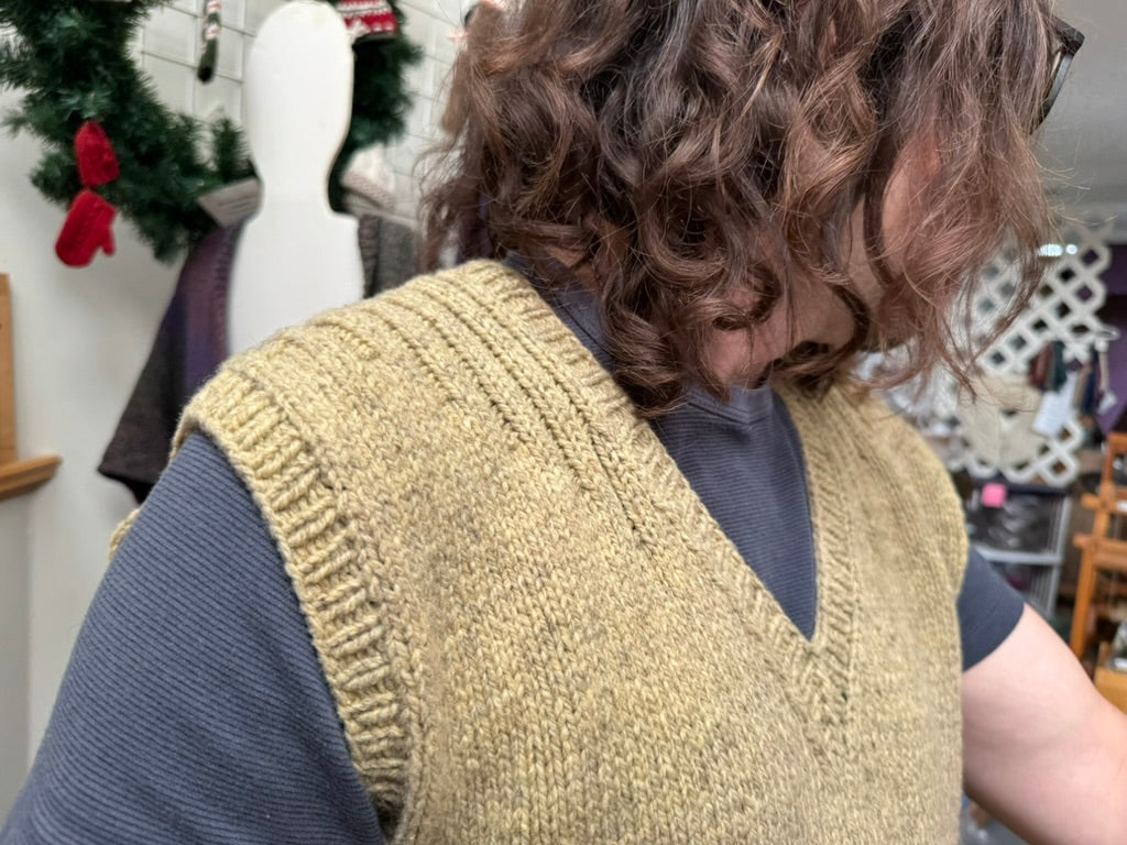 Garden Vest in Goldenrod Pattern by Anne Bosch
