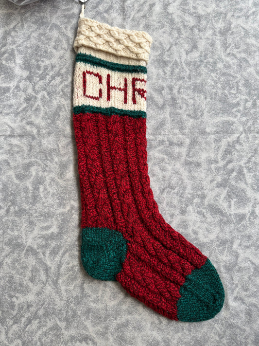 Christmas Cables Christmas Stocking Pattern by Mary Dominski