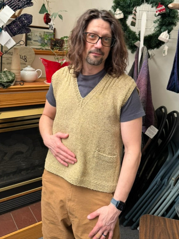 Garden Vest in Goldenrod Pattern by Anne Bosch