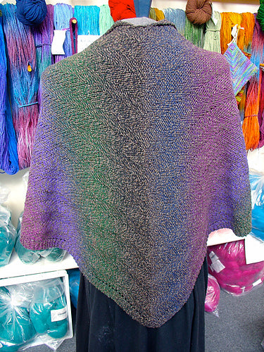 Warm Shawl in Evening Colorflow Rag Pattern by Anne Bosch