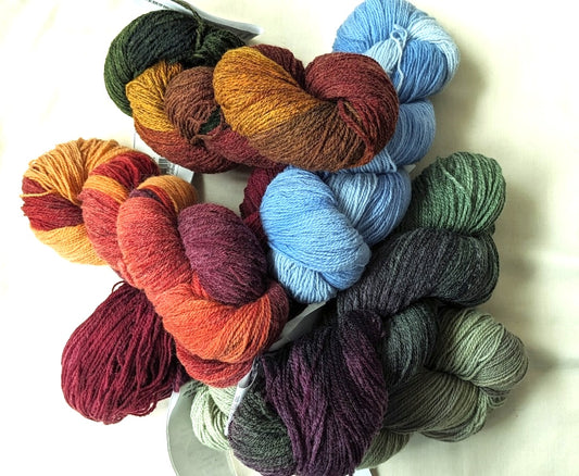 Mohair and Wool Blend Kaleidoscope Light Fingering Weight
