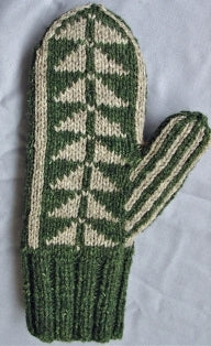 Pine Tree Double Knit Mitten Pattern Pattern by Anne Bosch