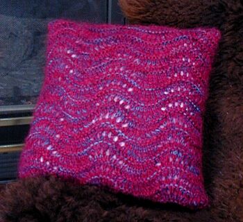 Feather and Fan Fuzzy Mohair Pillow Pattern by Anne Bosch