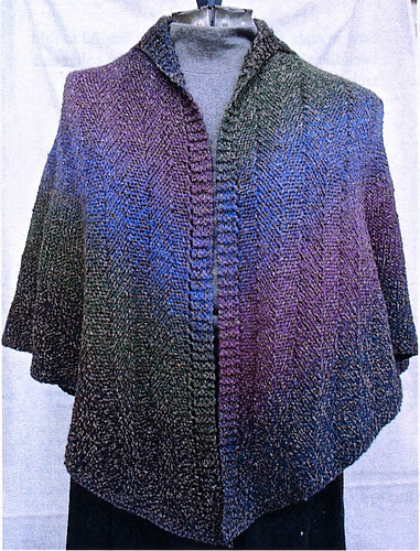 Warm Shawl in Evening Colorflow Rag Pattern by Anne Bosch