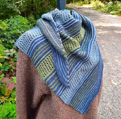 Mist over Blue Mounds Shawl Pattern by Anne Bosch