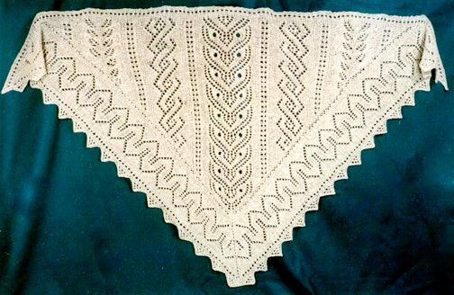 Tiger Eye Lace Shawl Pattern by Hazel Carter