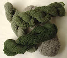 green and gray yarns